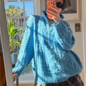 Topshop Vibrant Blue Cowl Neck Sweater